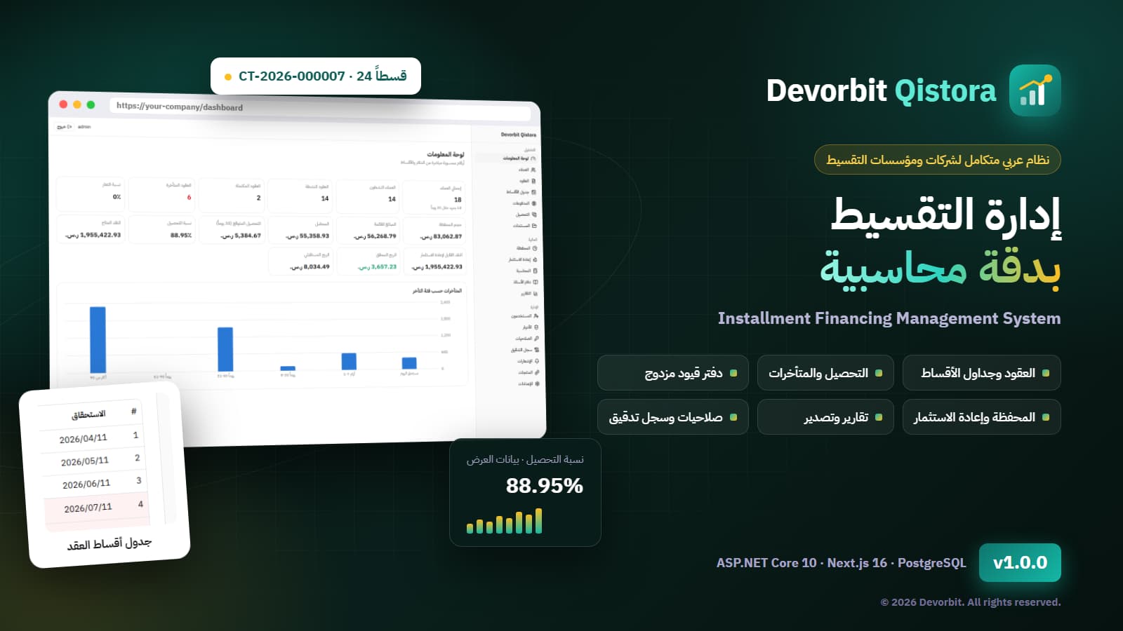 Devorbit Qistora — نظام إدارة التقسيط والتمويل